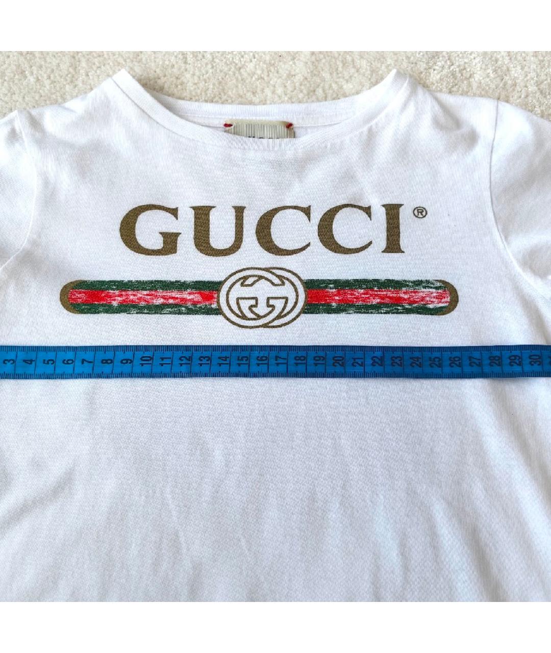 GUCCI Белая хлопковая детская футболка, фото 6