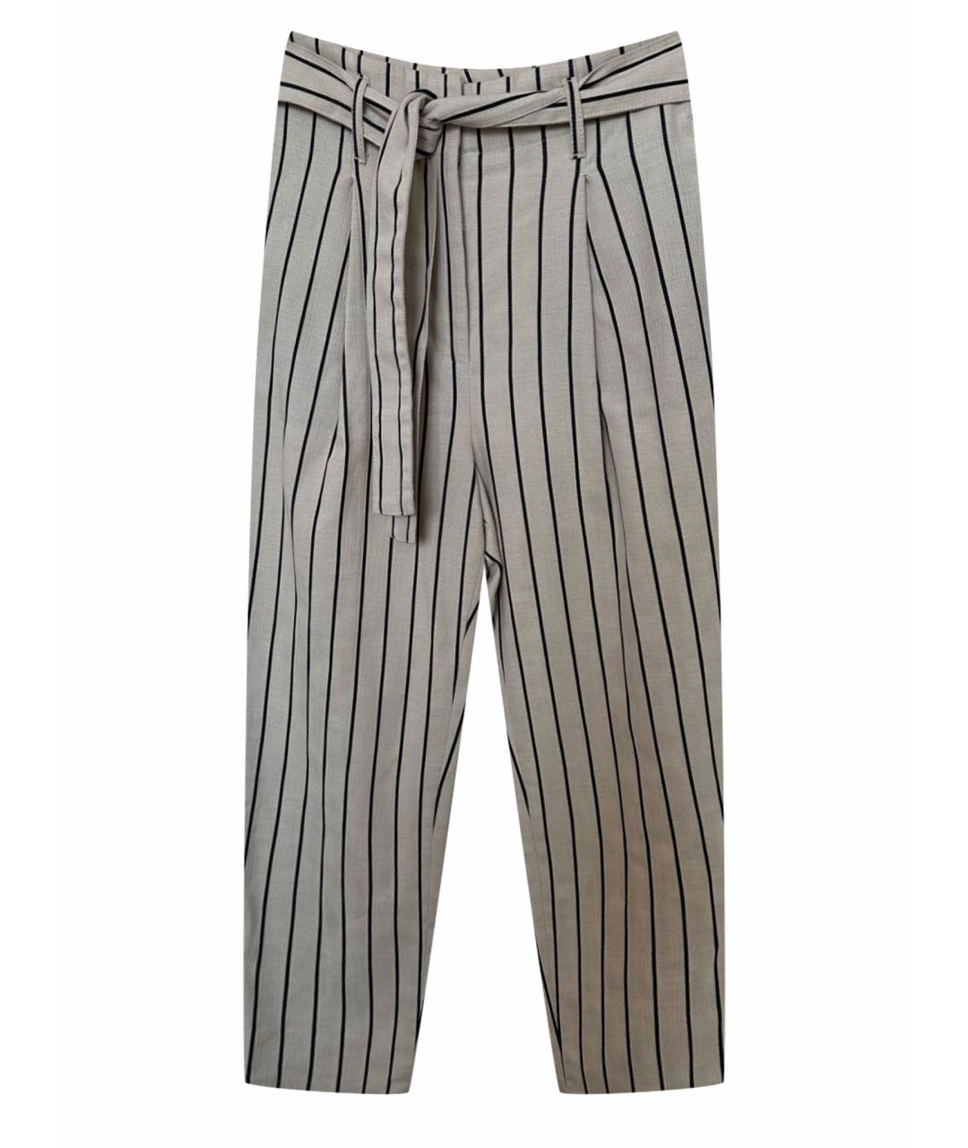 PESERICO Бежевые хлопковые брюки широкие, фото 1