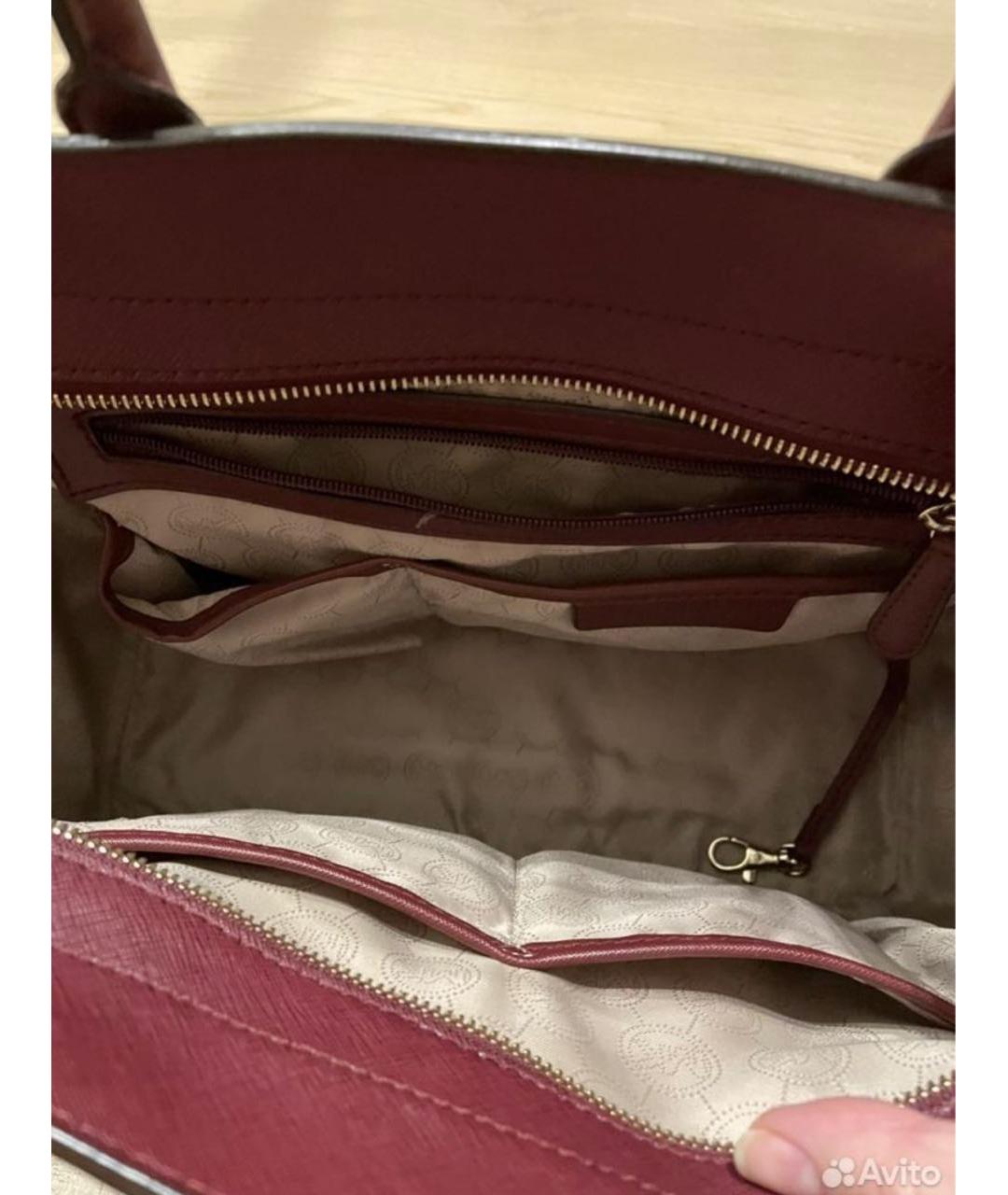 MICHAEL KORS Бордовая кожаная сумка через плечо, фото 4