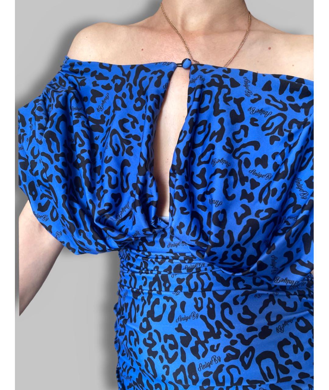 ANIYE BY Синее полиэстеровое коктейльное платье, фото 4