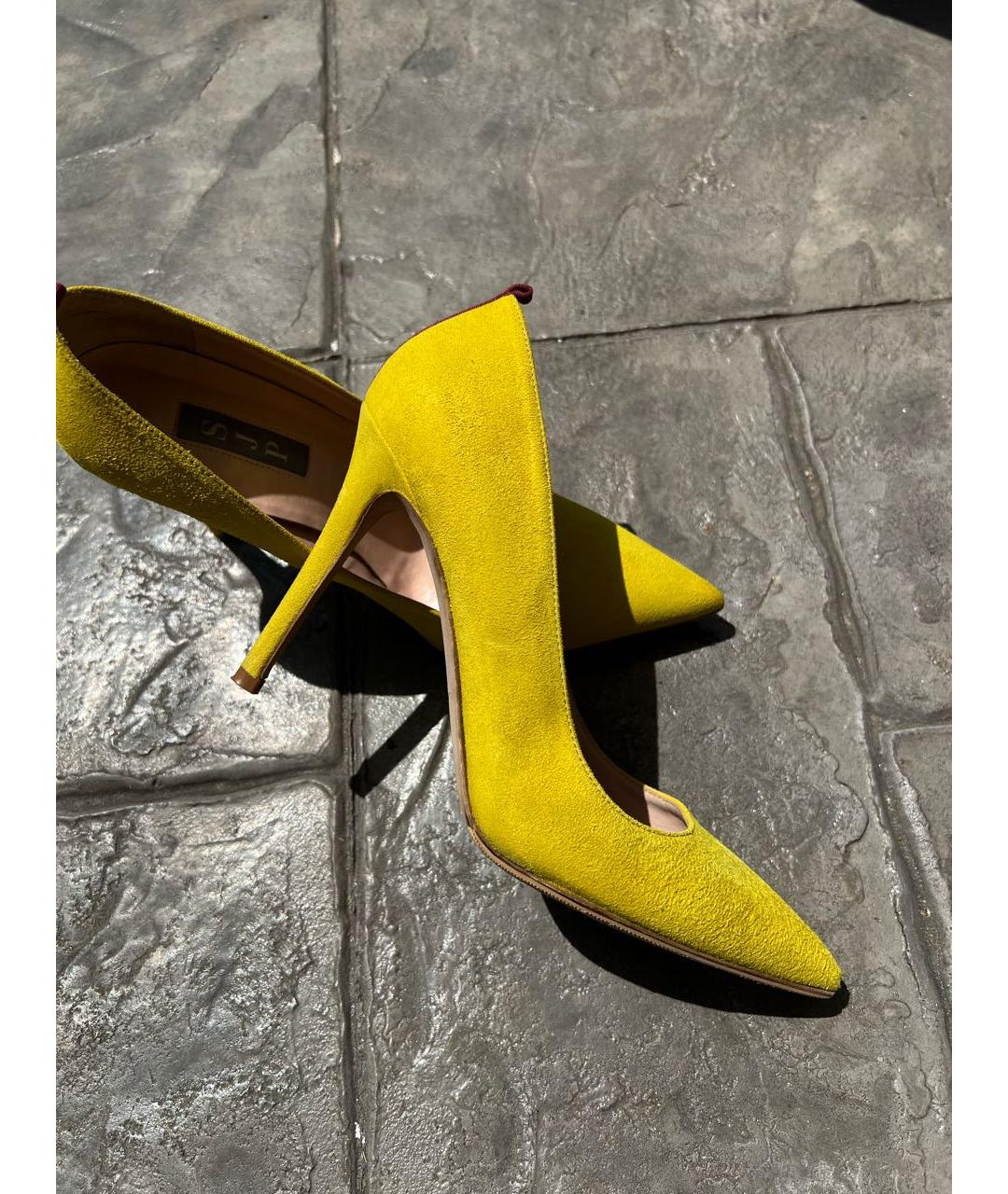 SJP COLLECTION Желтые замшевые туфли, фото 4