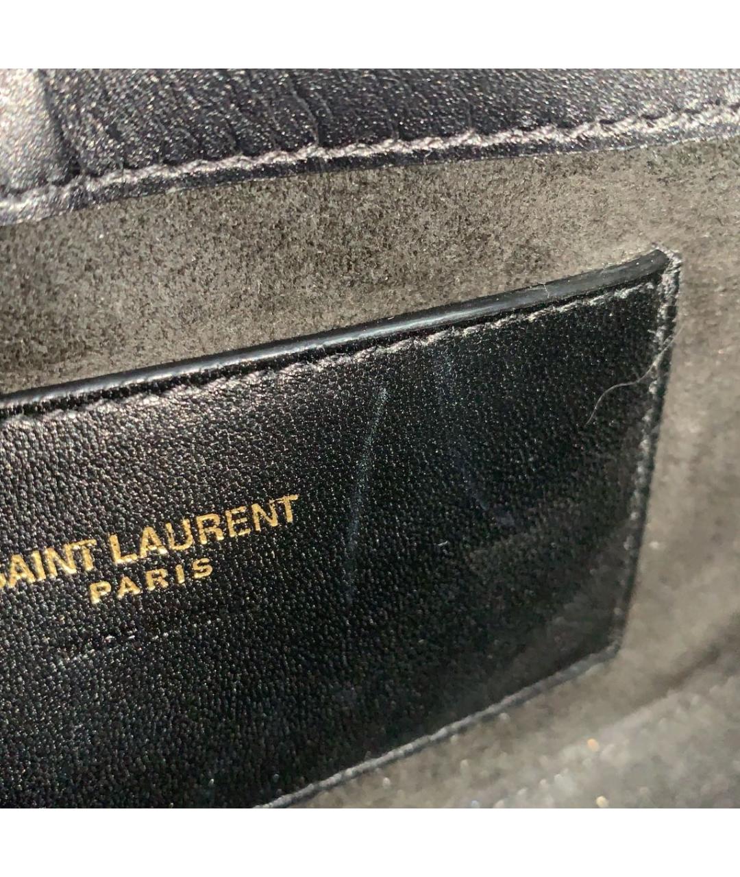 SAINT LAURENT Черная кожаная сумка через плечо, фото 4