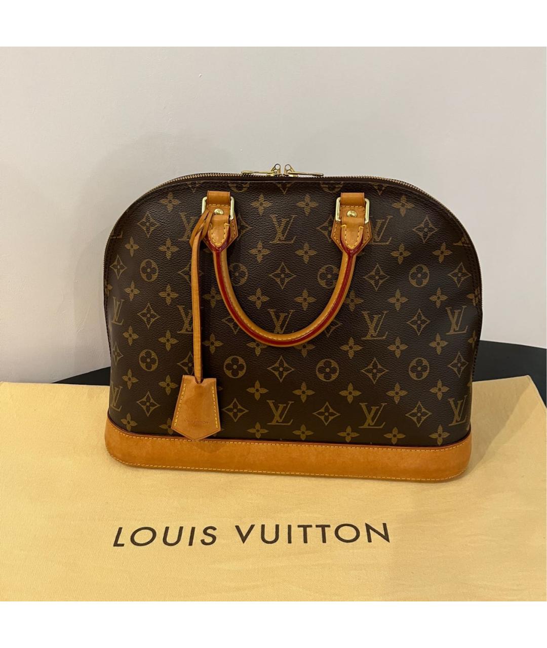 LOUIS VUITTON PRE-OWNED Коричневая сумка с короткими ручками, фото 8