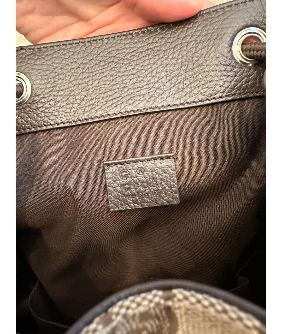 GUCCI Бежевый тканевый рюкзак, фото 5