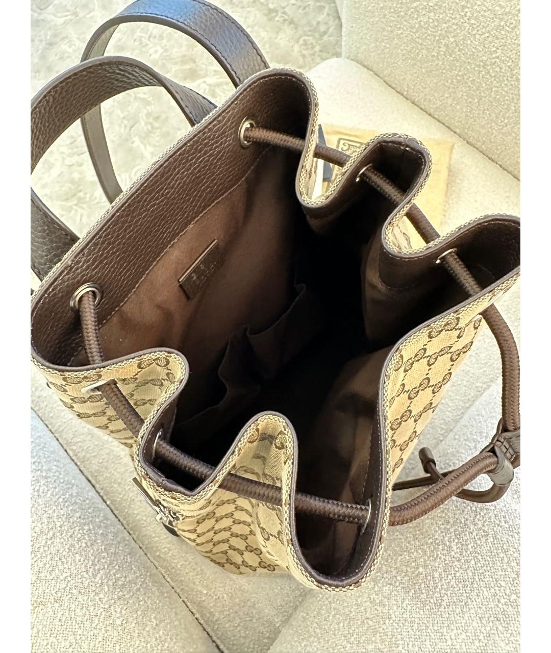 GUCCI Бежевый тканевый рюкзак, фото 4