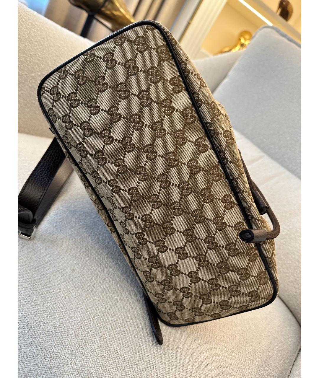 GUCCI Бежевый тканевый рюкзак, фото 7