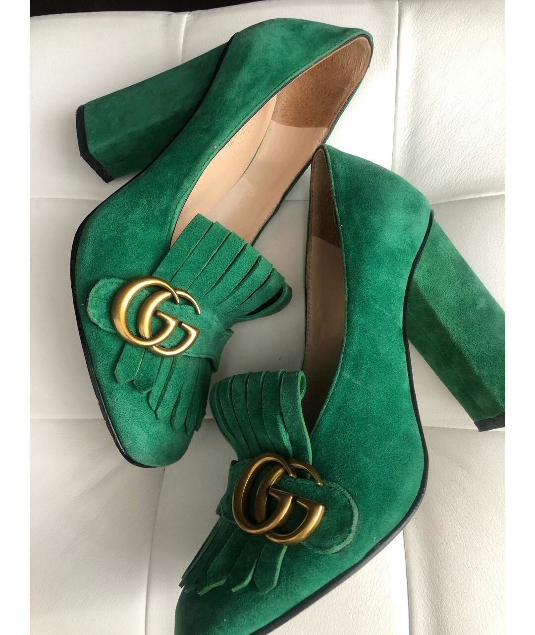 GUCCI Зеленые замшевые туфли, фото 3
