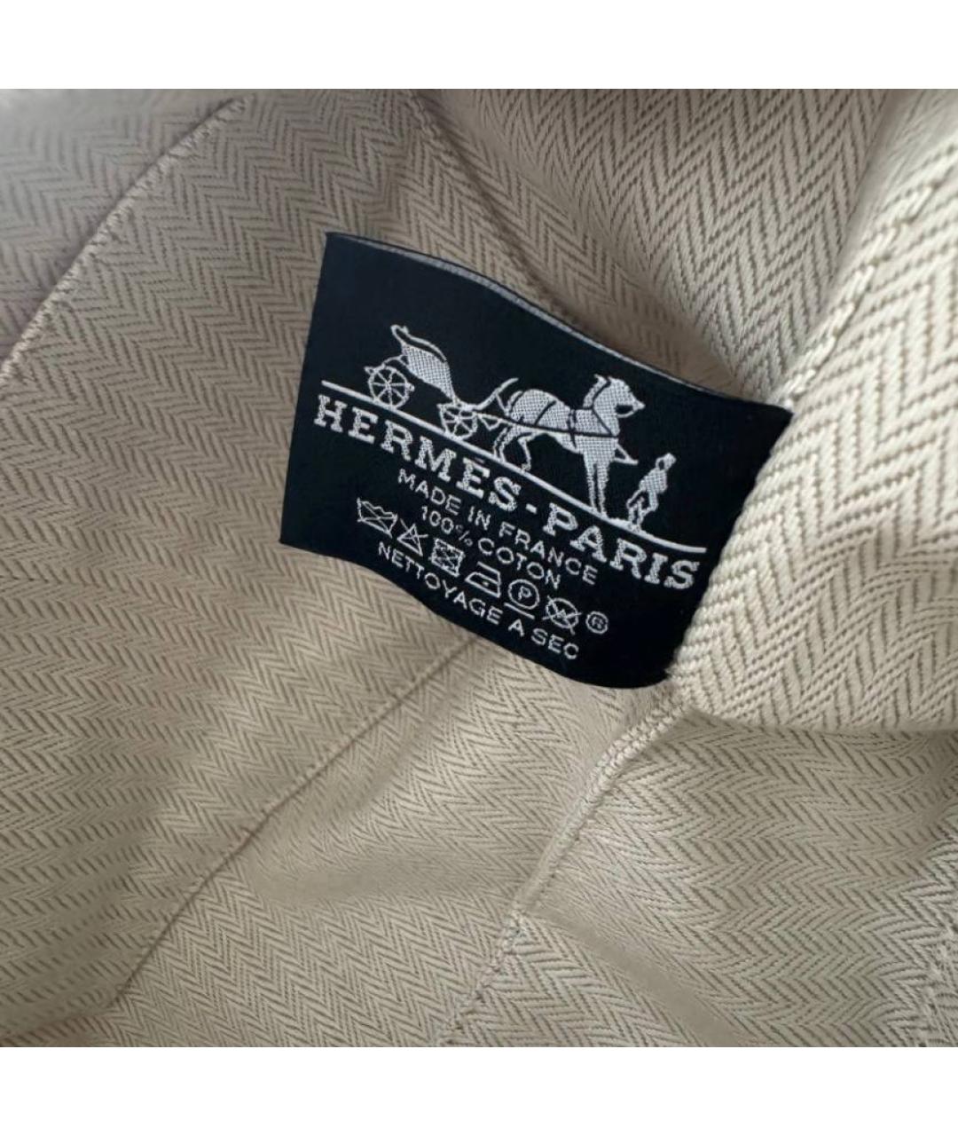 HERMES PRE-OWNED Оранжевая хлопковая косметичка, фото 4