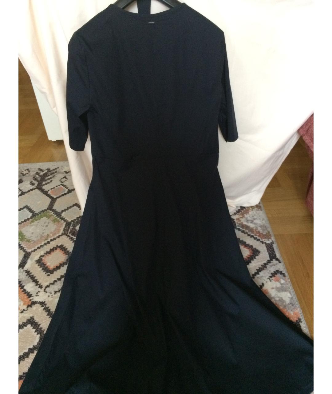 'S MAX MARA Темно-синее хлопко-эластановое повседневное платье, фото 2