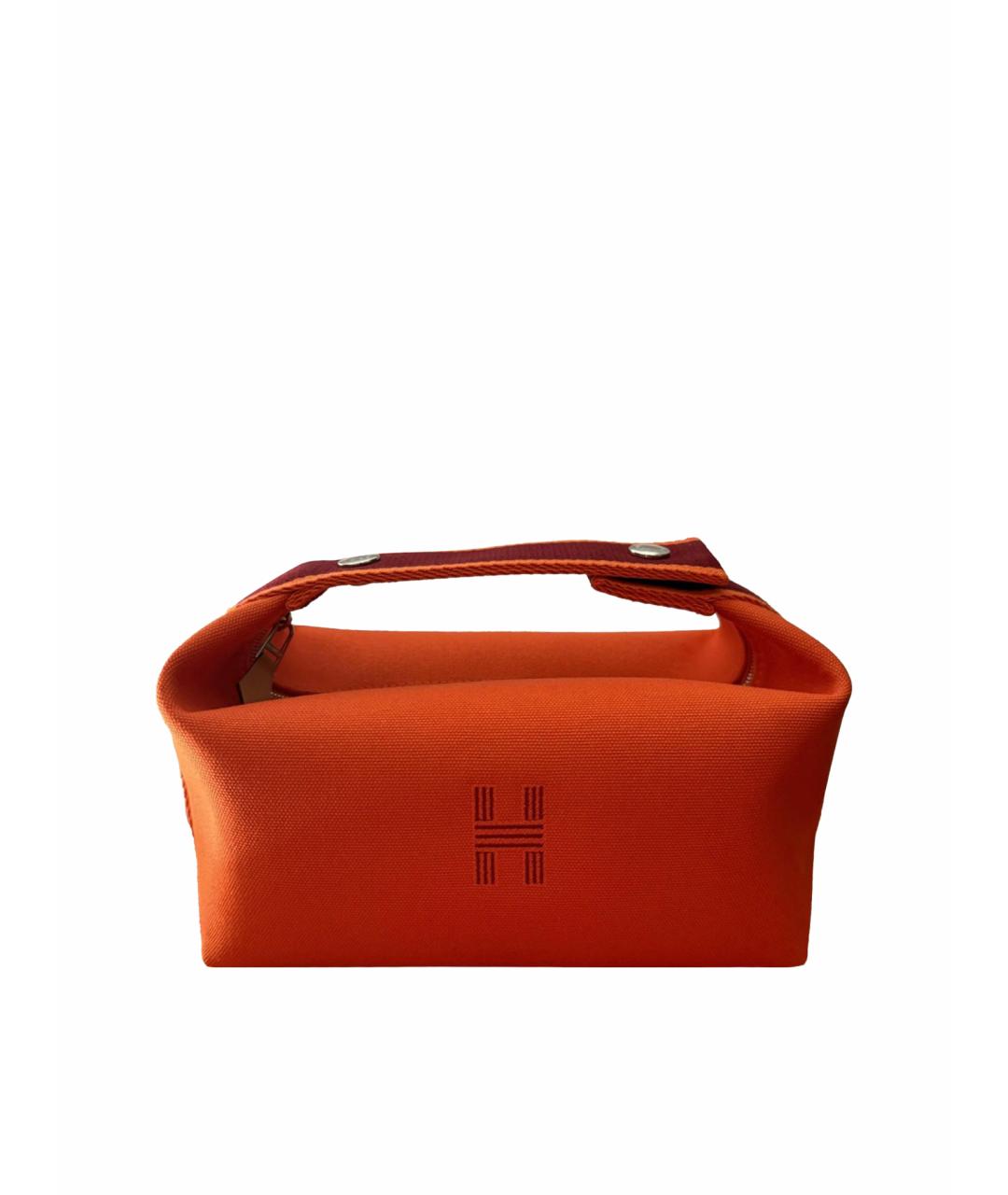 HERMES PRE-OWNED Оранжевая хлопковая косметичка, фото 1