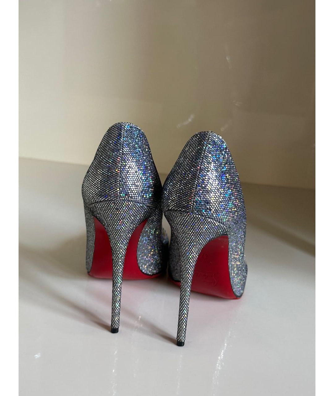 CHRISTIAN LOUBOUTIN Антрацитовые туфли из экзотической кожи, фото 4