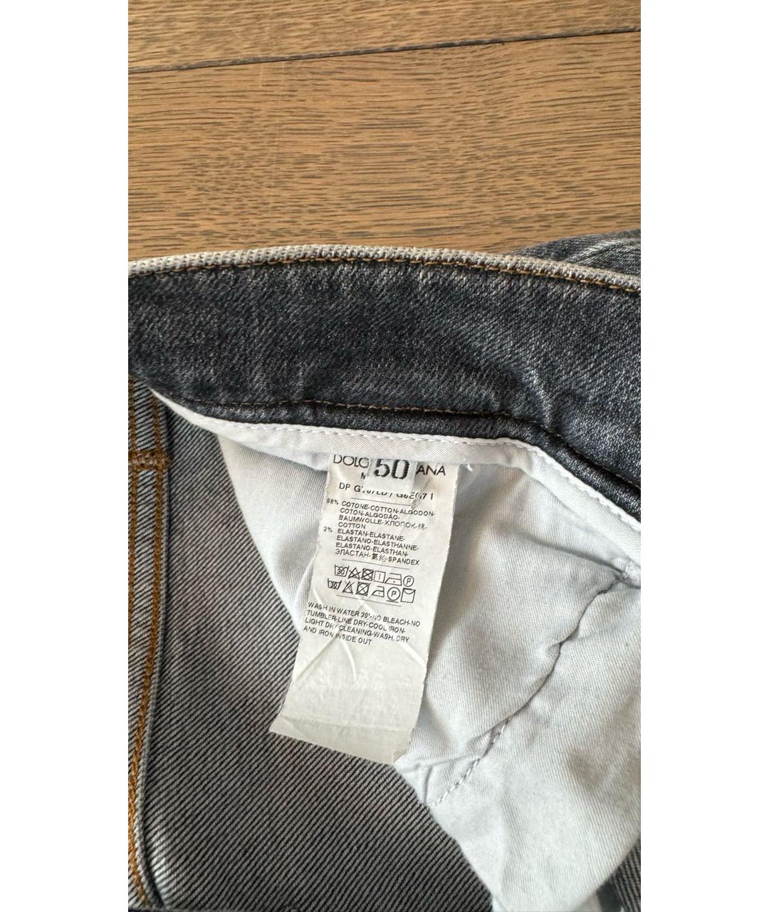 DOLCE&GABBANA Антрацитовые хлопко-эластановые джинсы скинни, фото 6
