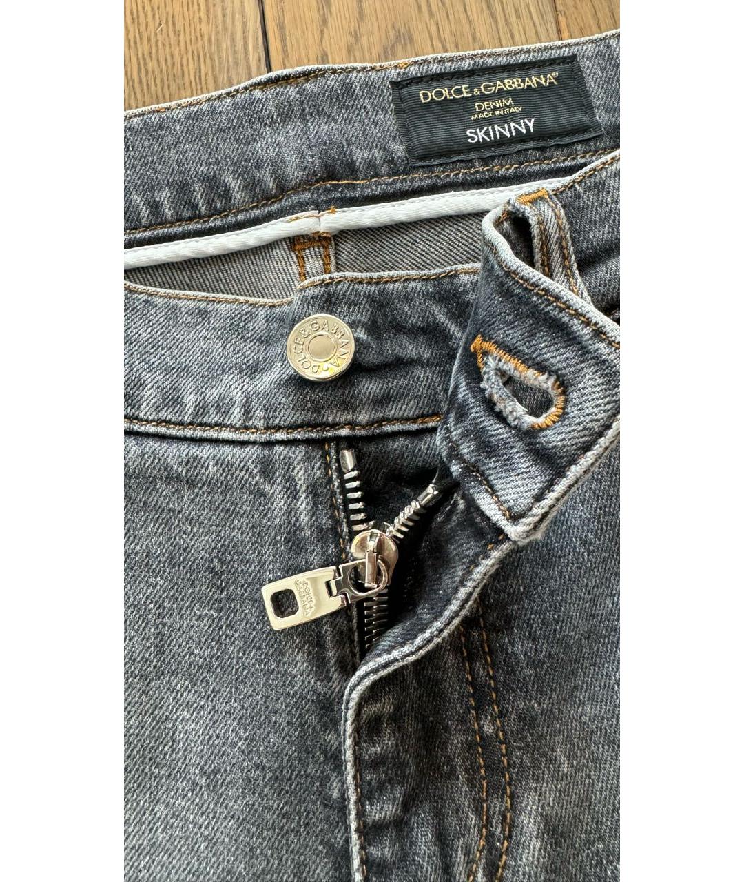 DOLCE&GABBANA Антрацитовые хлопко-эластановые джинсы скинни, фото 5