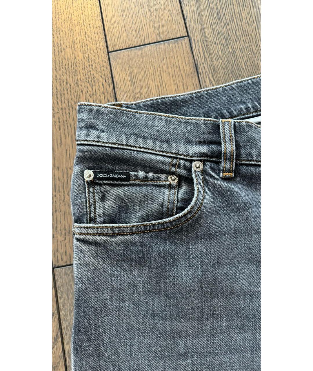DOLCE&GABBANA Антрацитовые хлопко-эластановые джинсы скинни, фото 7
