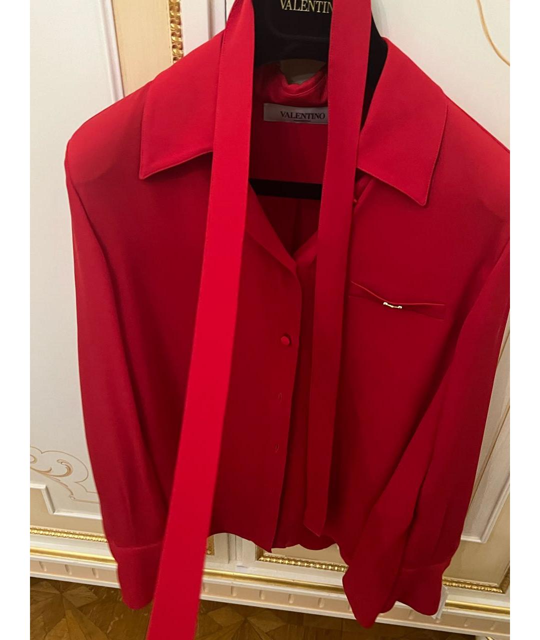 VALENTINO Красная шелковая рубашка, фото 5