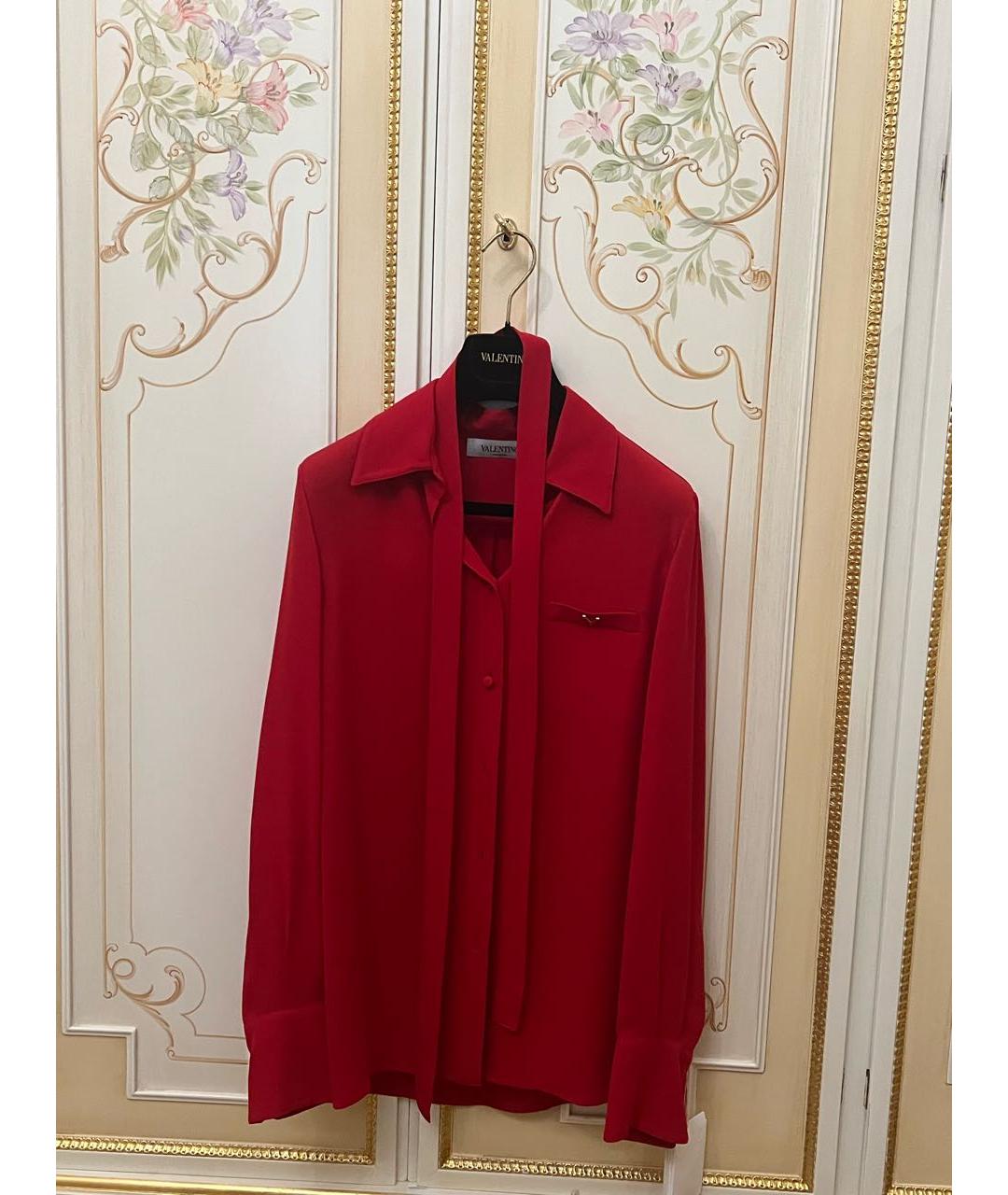 VALENTINO Красная шелковая рубашка, фото 6
