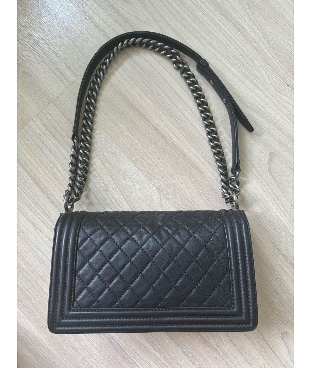 CHANEL PRE-OWNED Черная кожаная сумка через плечо, фото 2