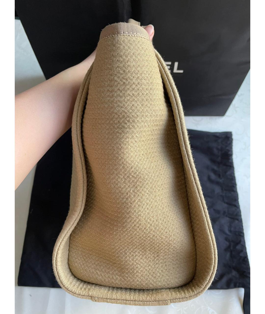 CHANEL Бежевая сумка тоут, фото 4