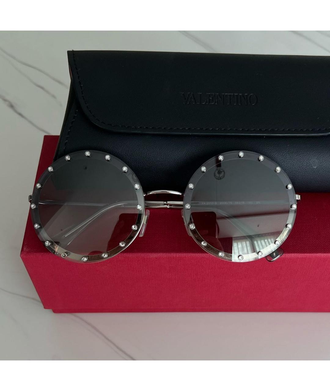 VALENTINO Серые металлические солнцезащитные очки, фото 4