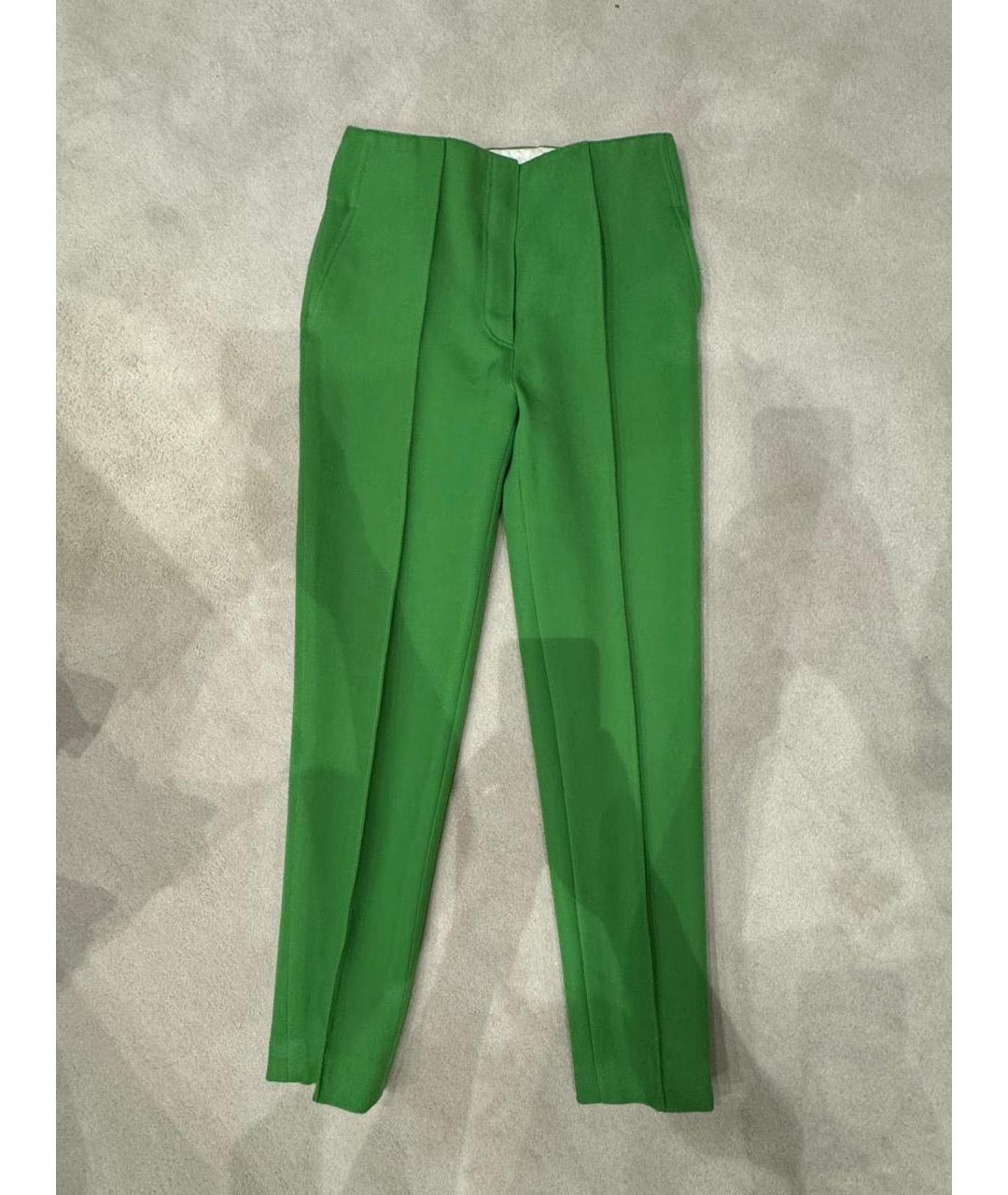 CELINE Зеленые шерстяные брюки узкие, фото 5