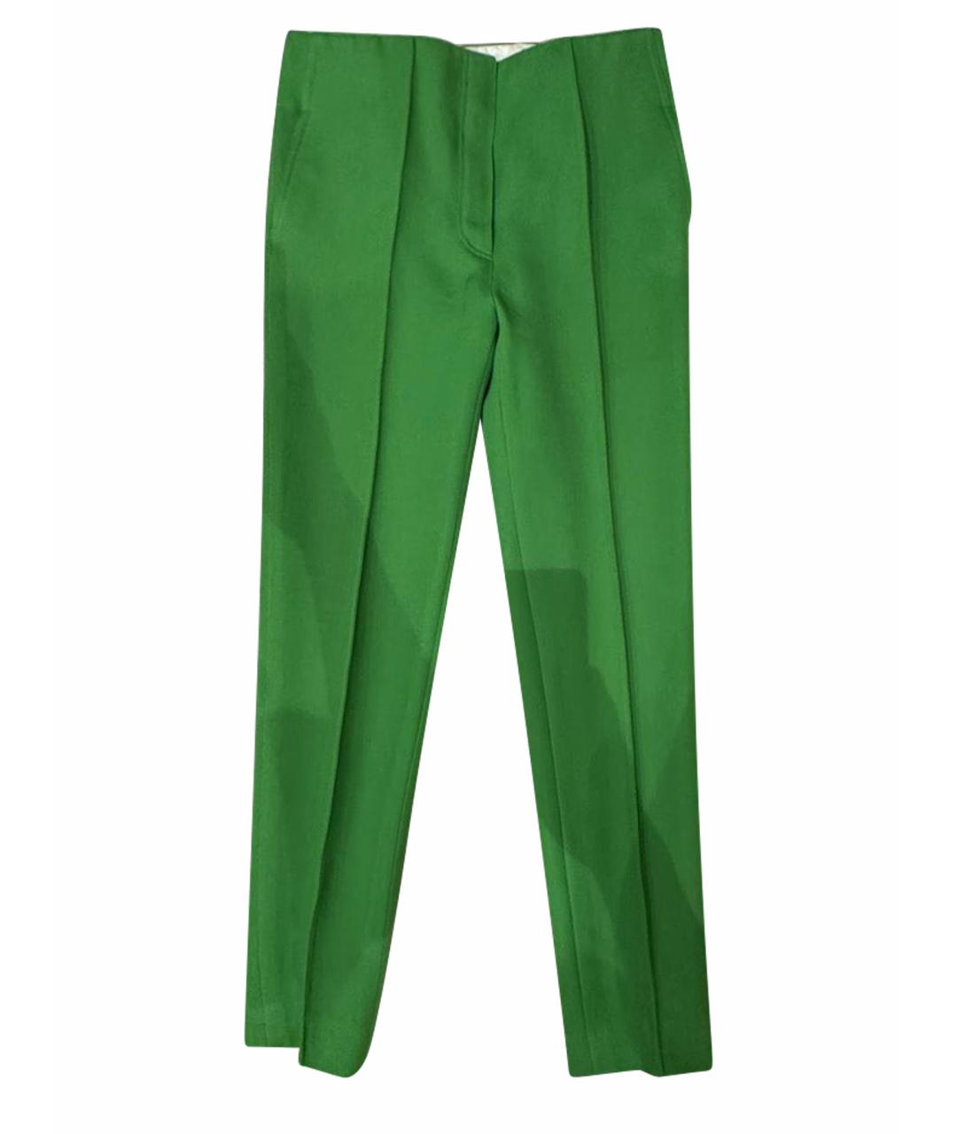CELINE Зеленые шерстяные брюки узкие, фото 1