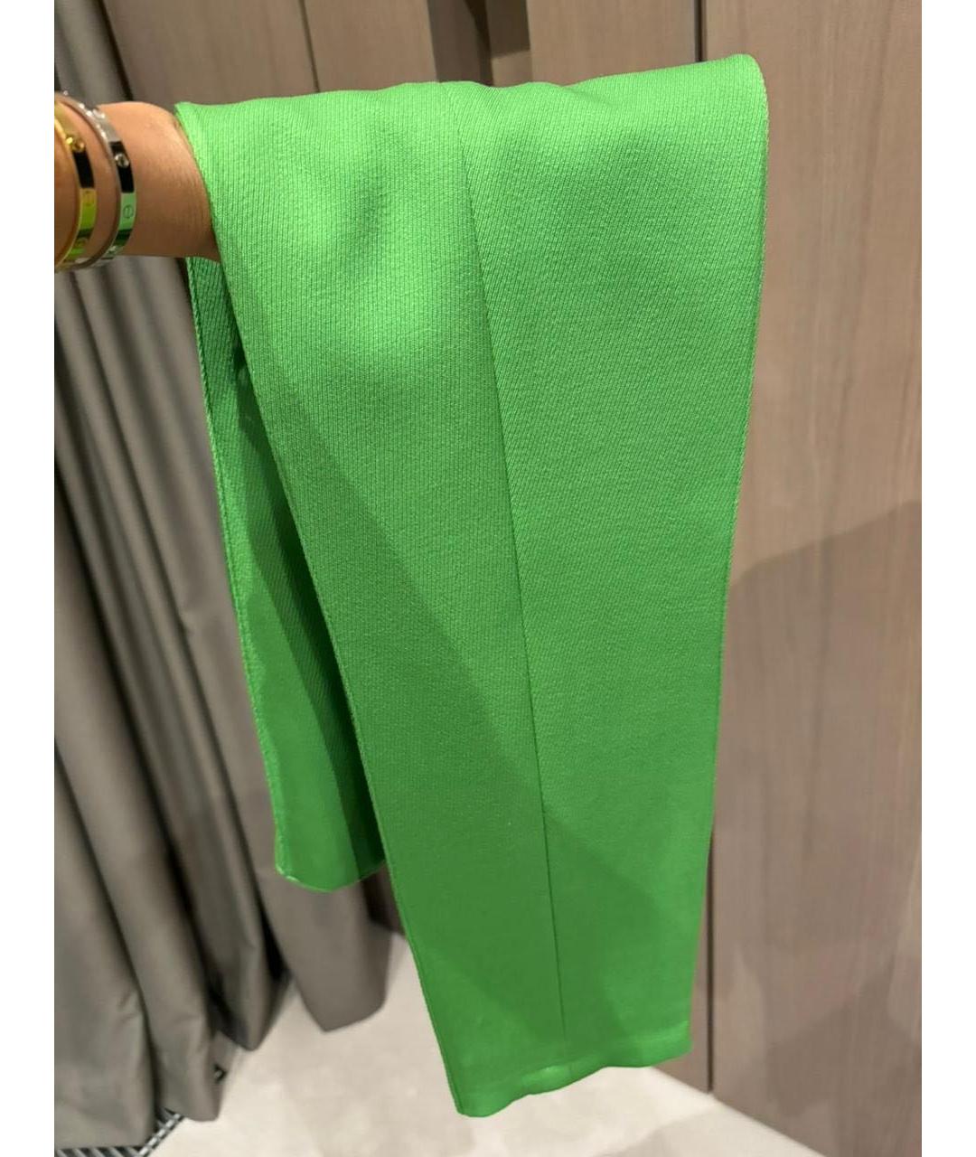 CELINE Зеленые шерстяные брюки узкие, фото 4