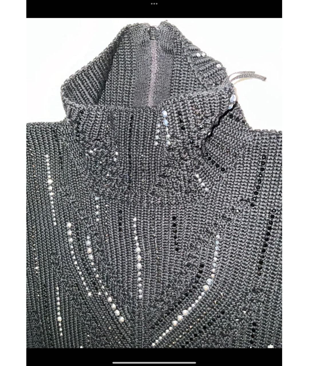 ERMANNO SCERVINO Черный хлопковый джемпер / свитер, фото 3