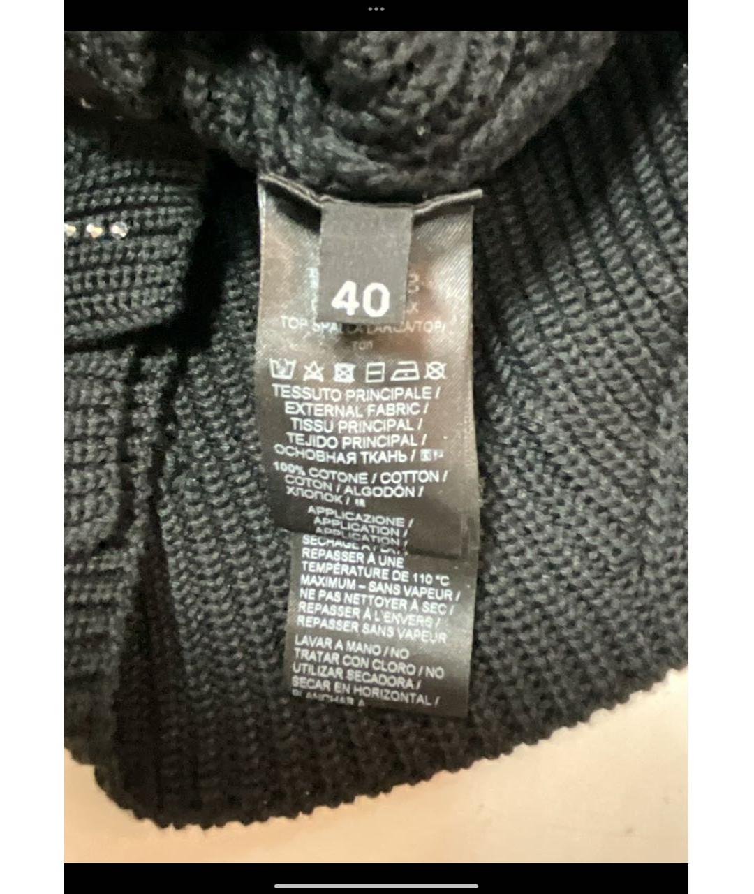 ERMANNO SCERVINO Черный хлопковый джемпер / свитер, фото 6