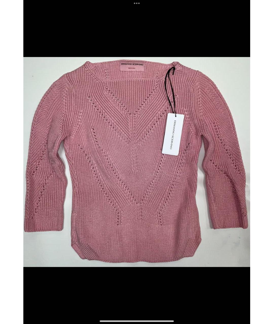 ERMANNO SCERVINO Розовый хлопковый джемпер / свитер, фото 6