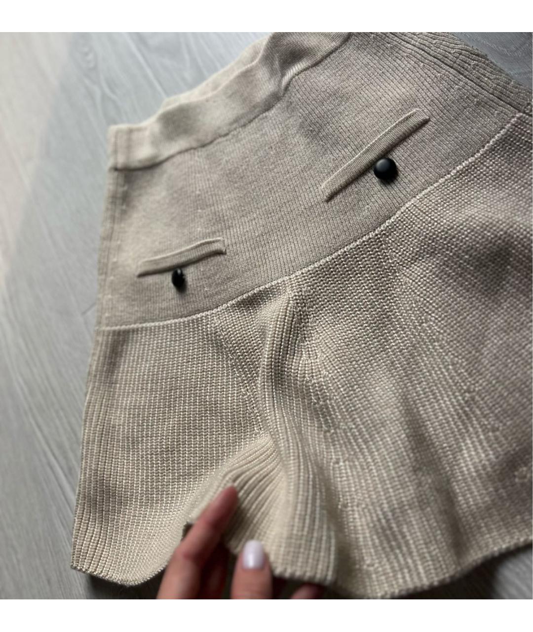 ISABEL MARANT Бежевая вискозная юбка мини, фото 5