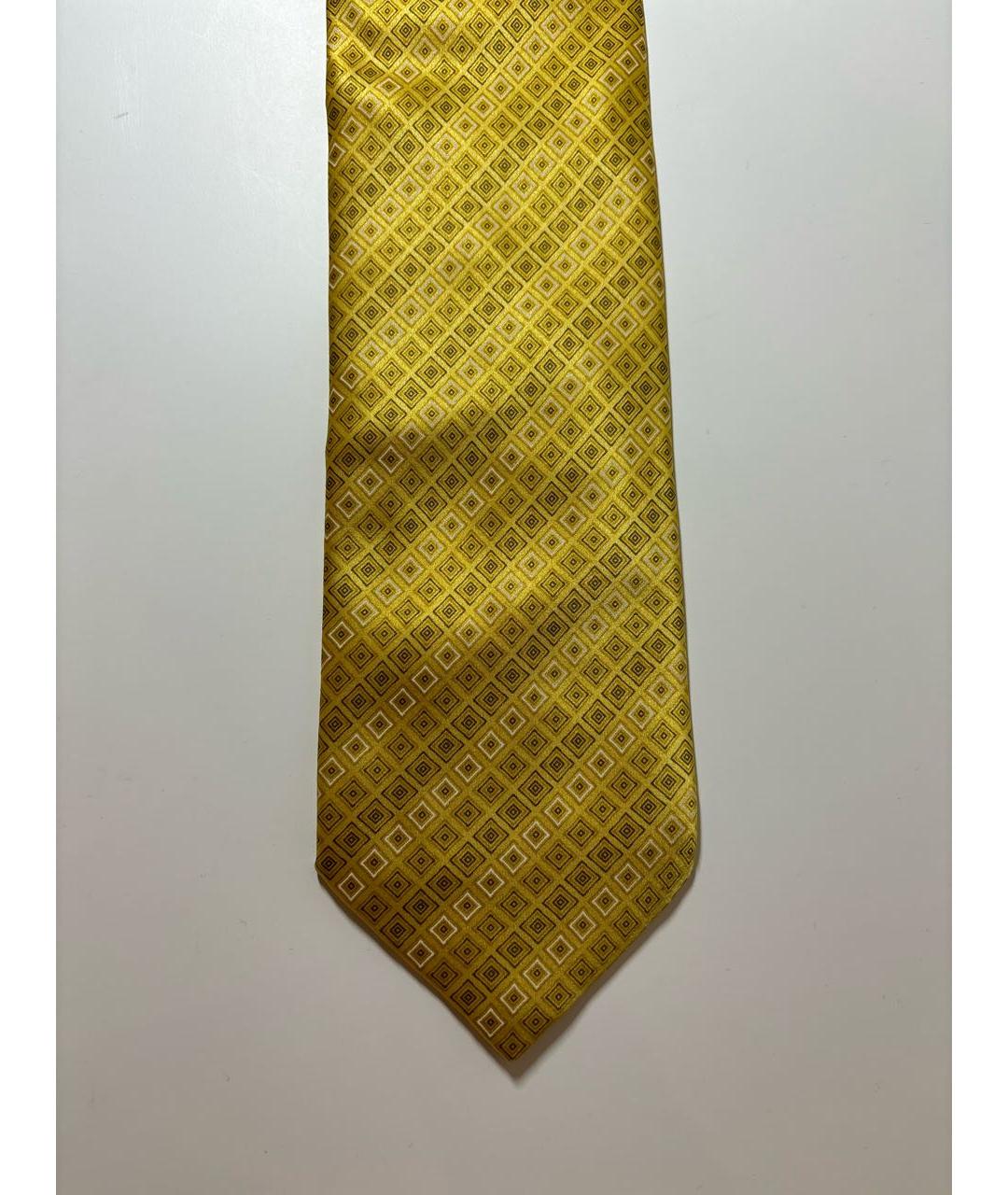BRIONI Золотой шелковый галстук, фото 2