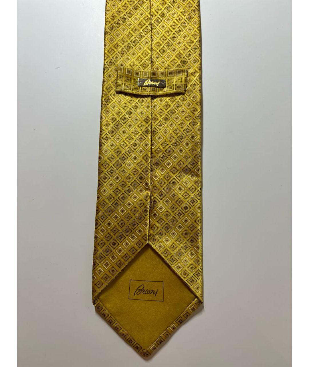 BRIONI Золотой шелковый галстук, фото 3