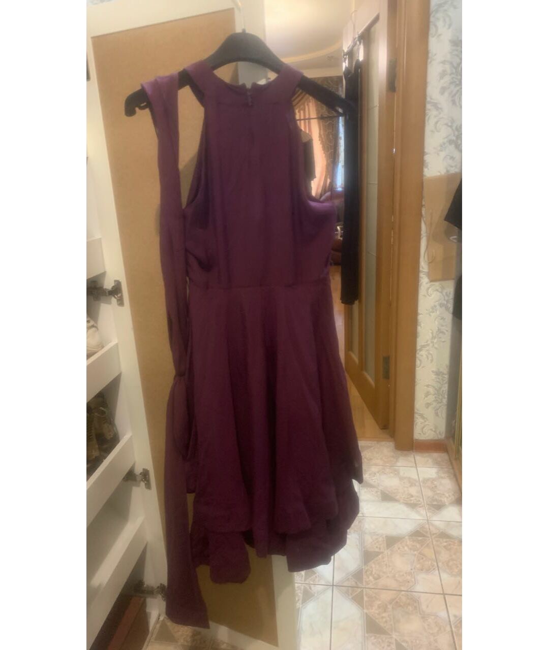 GUCCI Бордовое шелковое повседневное платье, фото 2
