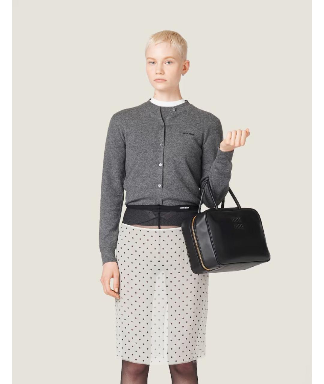 MIU MIU Серый кашемировый кардиган, фото 2