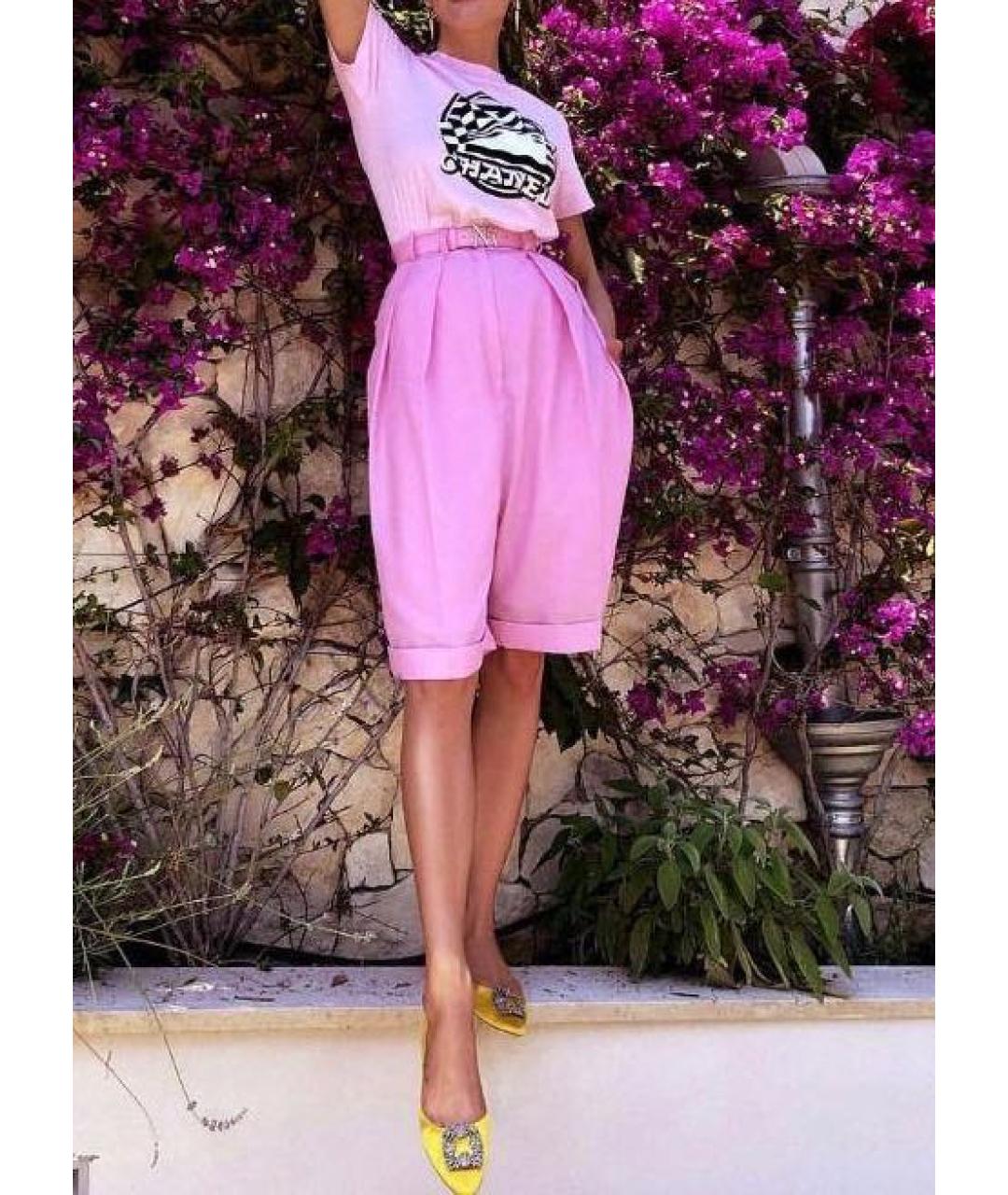 NINA RICCI Розовый шерстяной костюм с брюками, фото 8