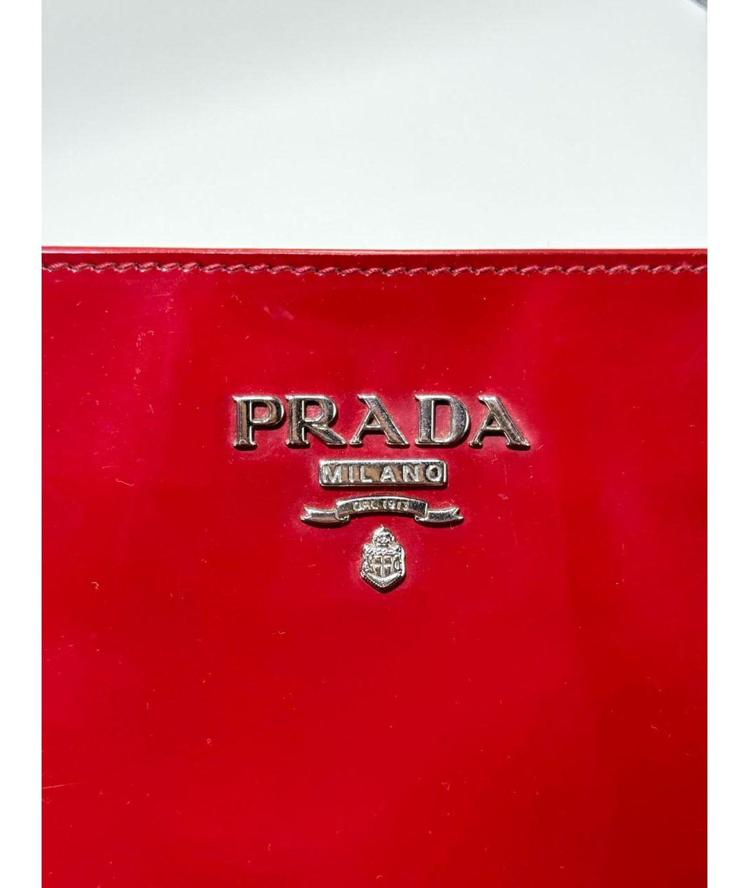 PRADA Красная кожаная сумка тоут, фото 7