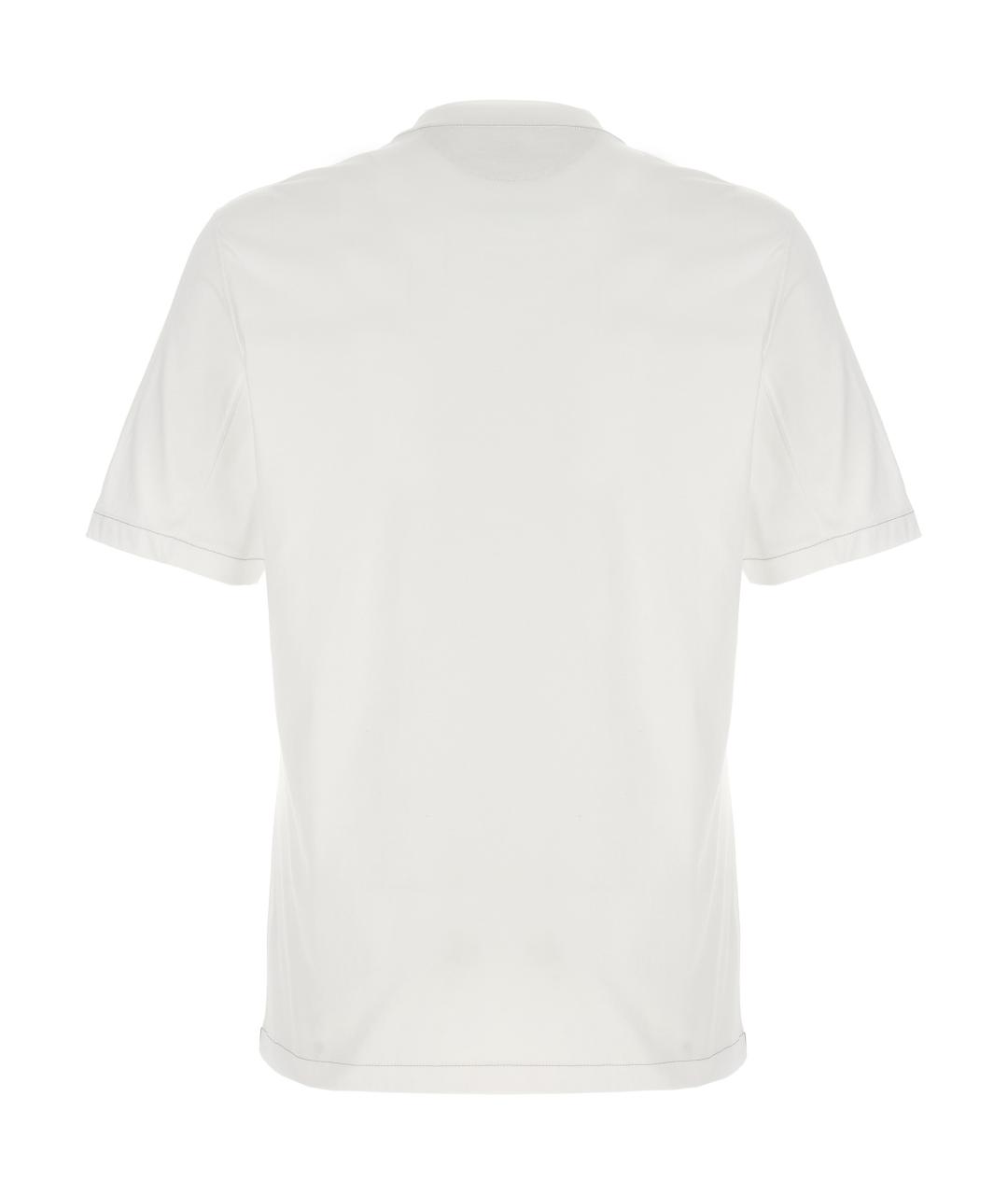 BRUNELLO CUCINELLI Белая хлопковая футболка, фото 2