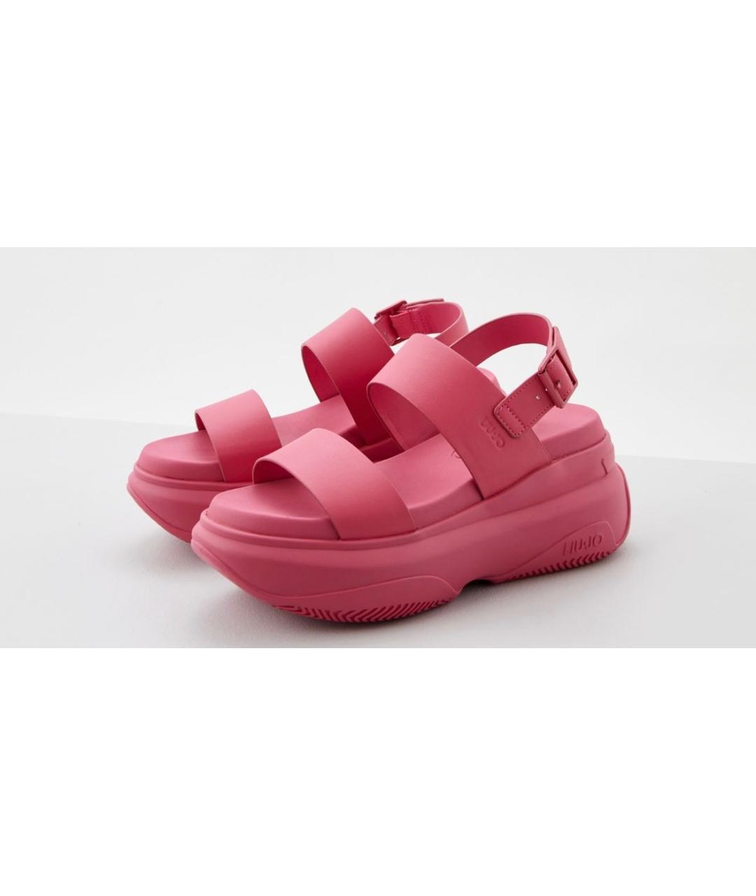 LIU JO Розовые сандалии из искусственной кожи, фото 3