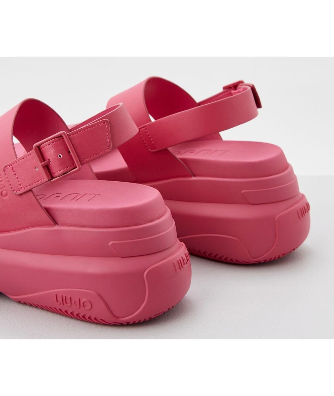 LIU JO Розовые сандалии из искусственной кожи, фото 4