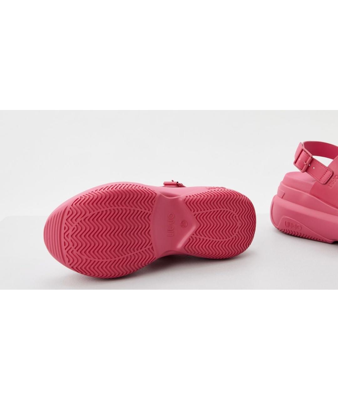 LIU JO Розовые сандалии из искусственной кожи, фото 5