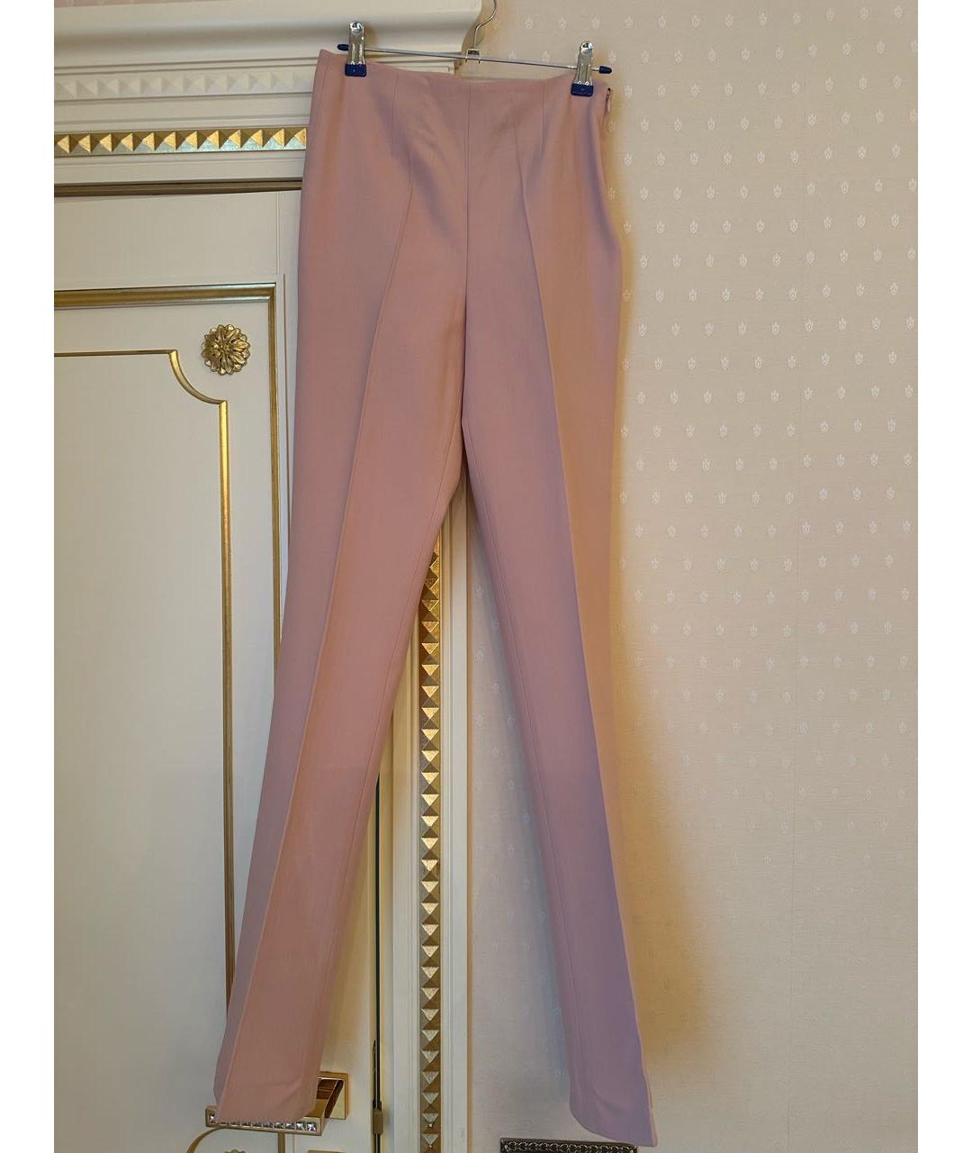 RALPH LAUREN PURPLE LABEL Розовые шерстяные брюки узкие, фото 5
