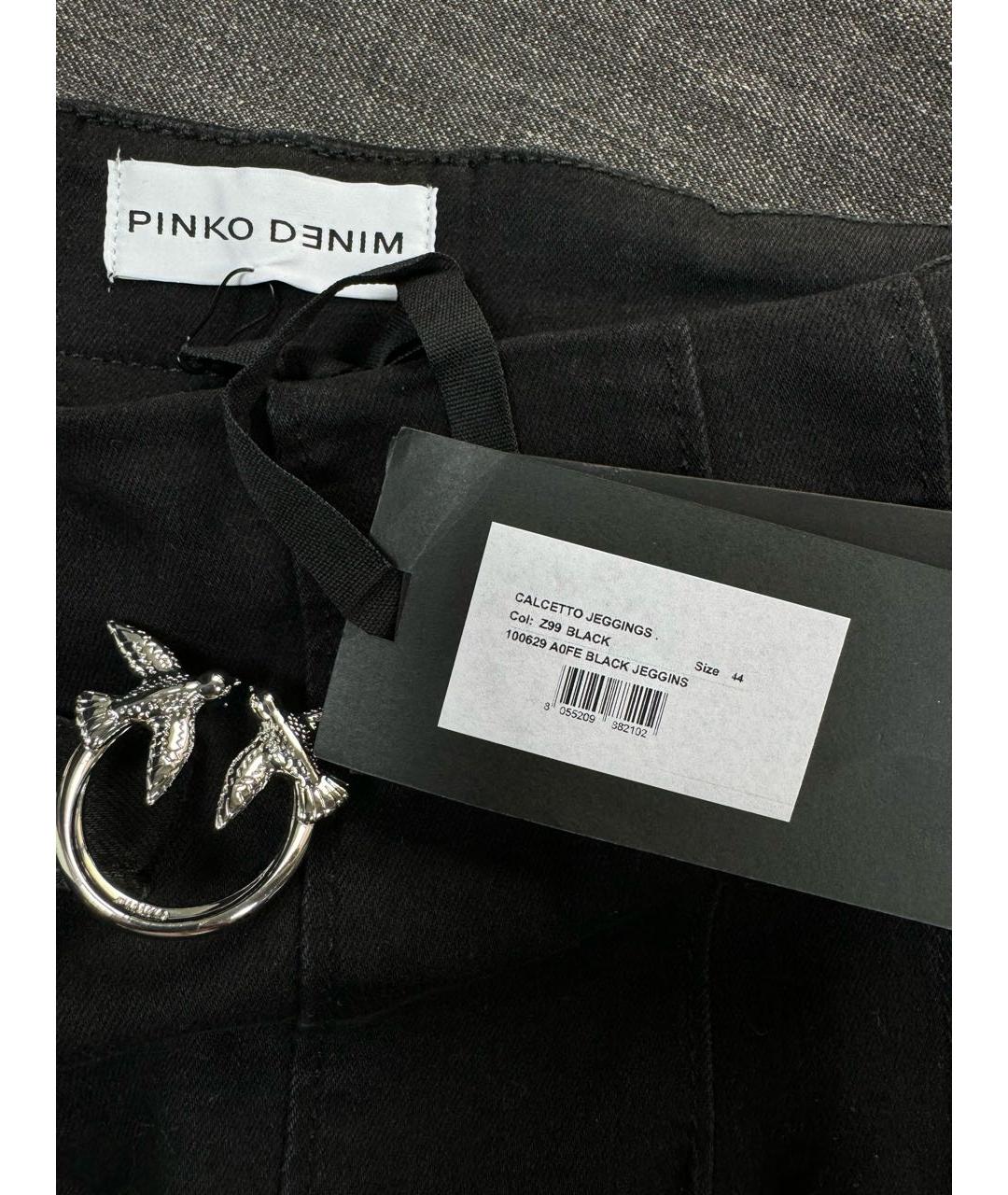PINKO Черные хлопко-эластановые прямые джинсы, фото 6