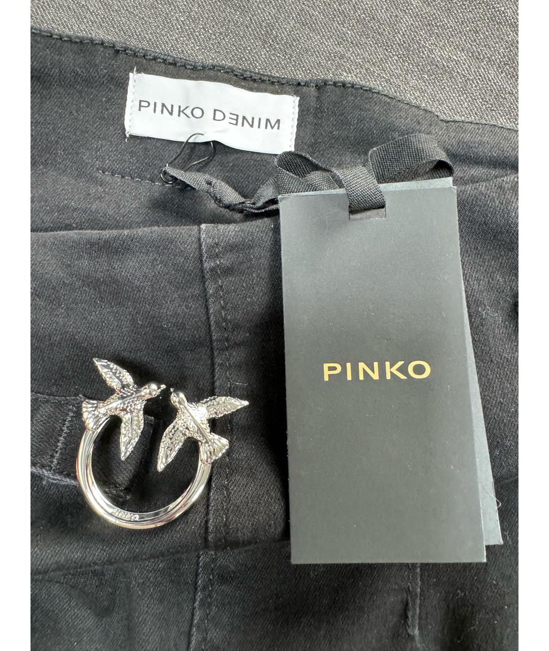 PINKO Черные хлопко-эластановые прямые джинсы, фото 5