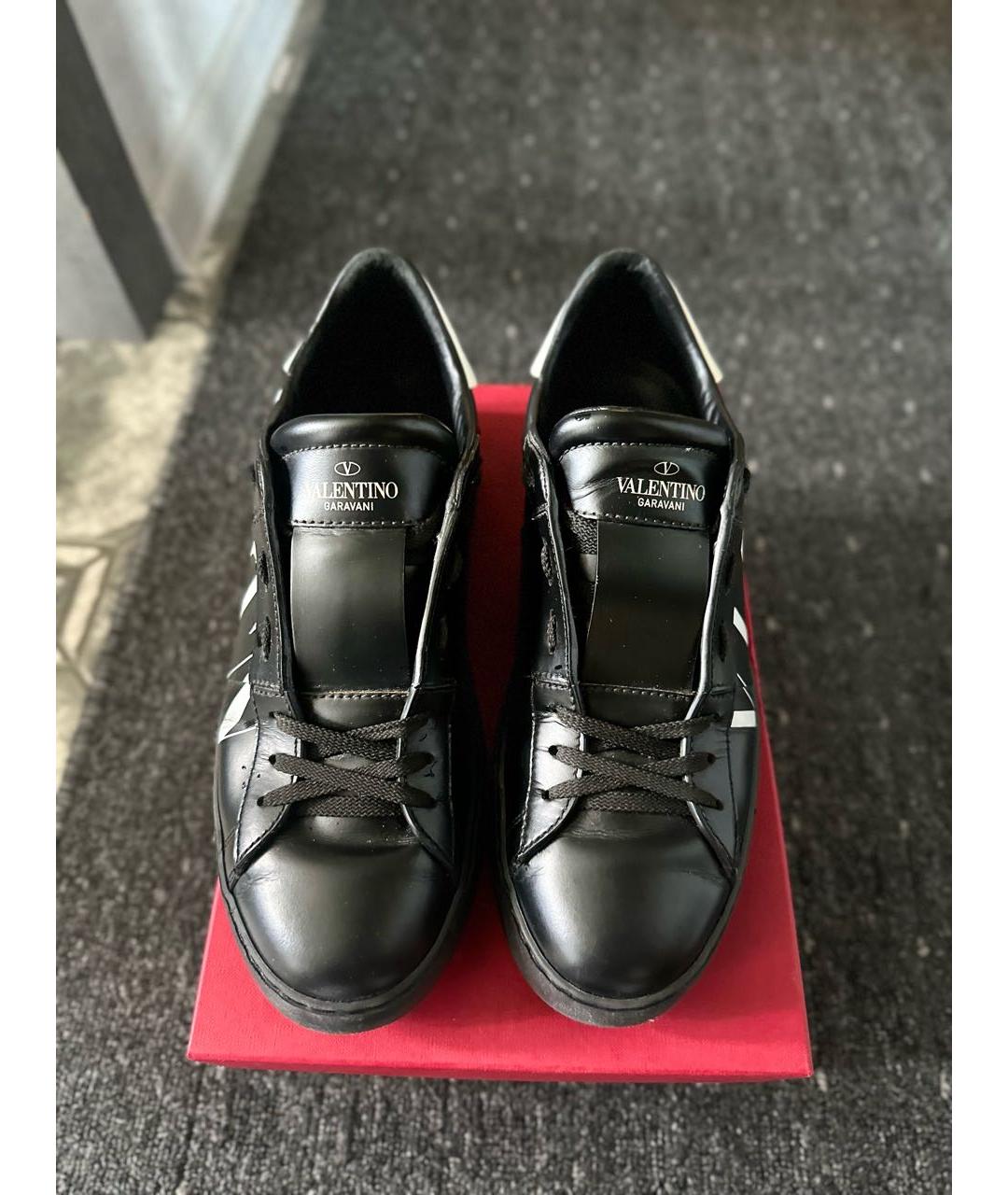 VALENTINO Черные кожаные кроссовки, фото 5