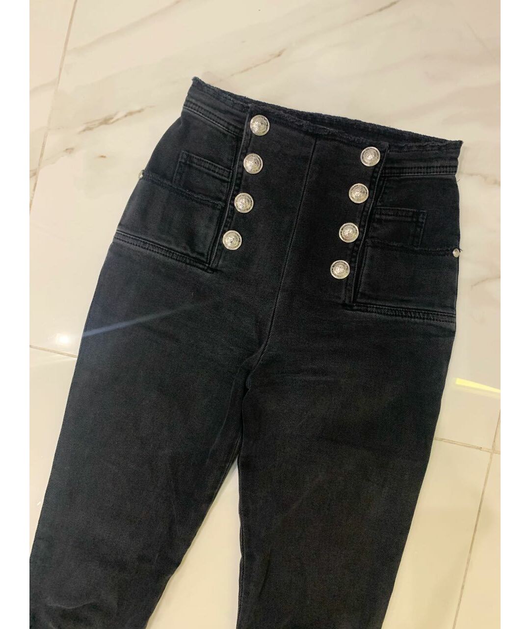 BALMAIN Черные хлопко-эластановые джинсы слим, фото 2