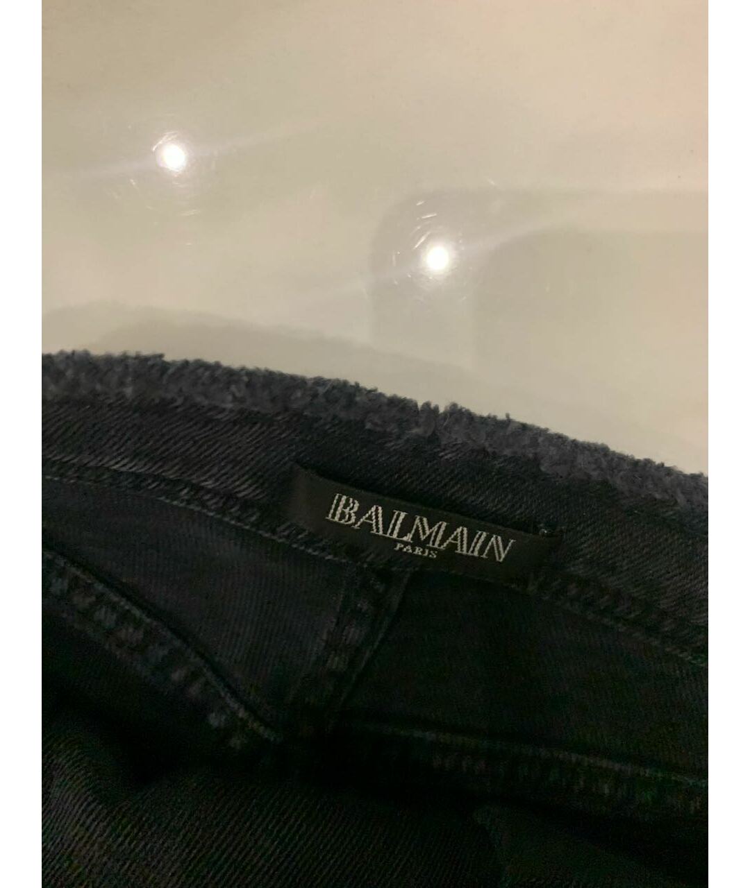 BALMAIN Черные хлопко-эластановые джинсы слим, фото 4