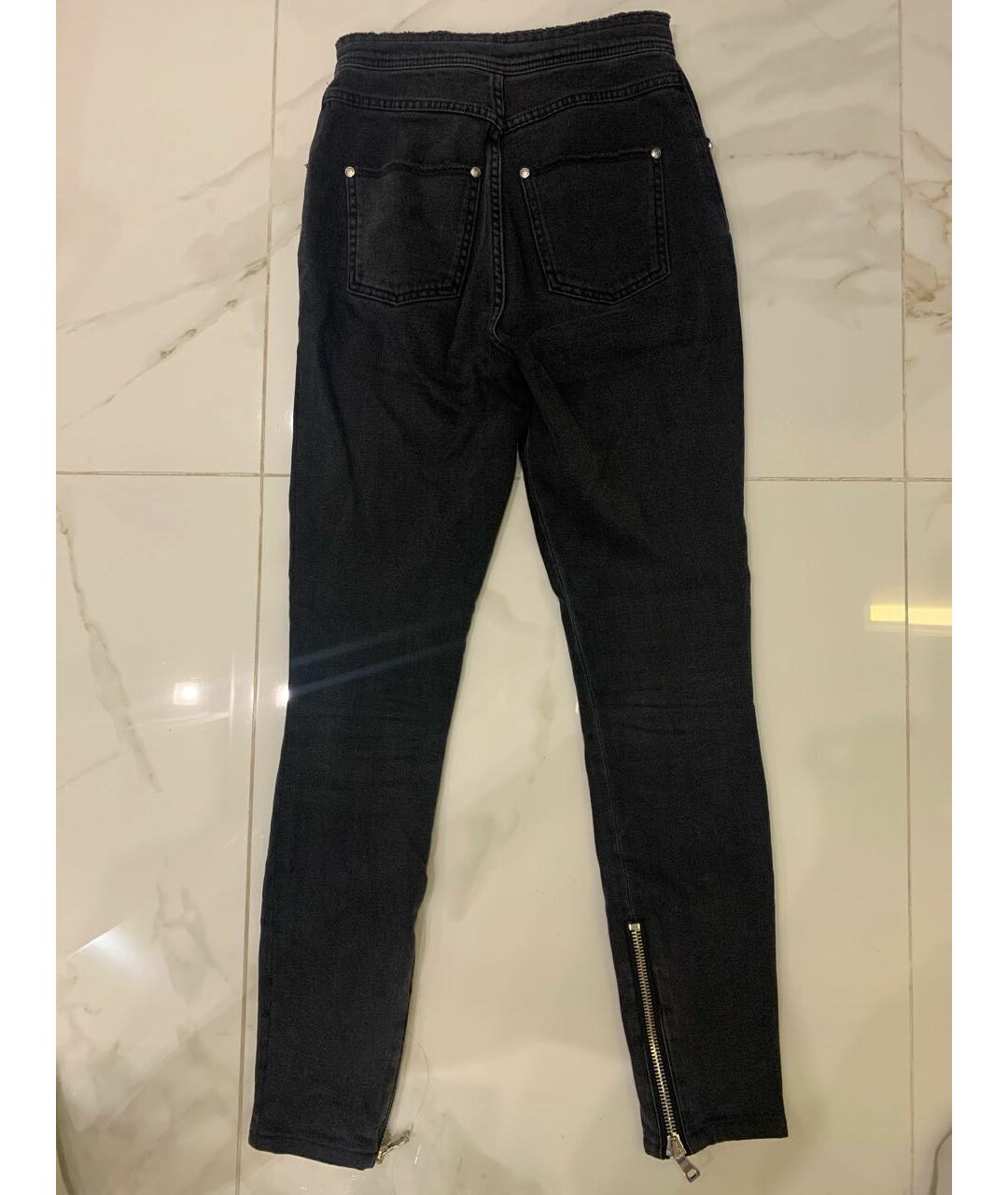 BALMAIN Черные хлопко-эластановые джинсы слим, фото 5