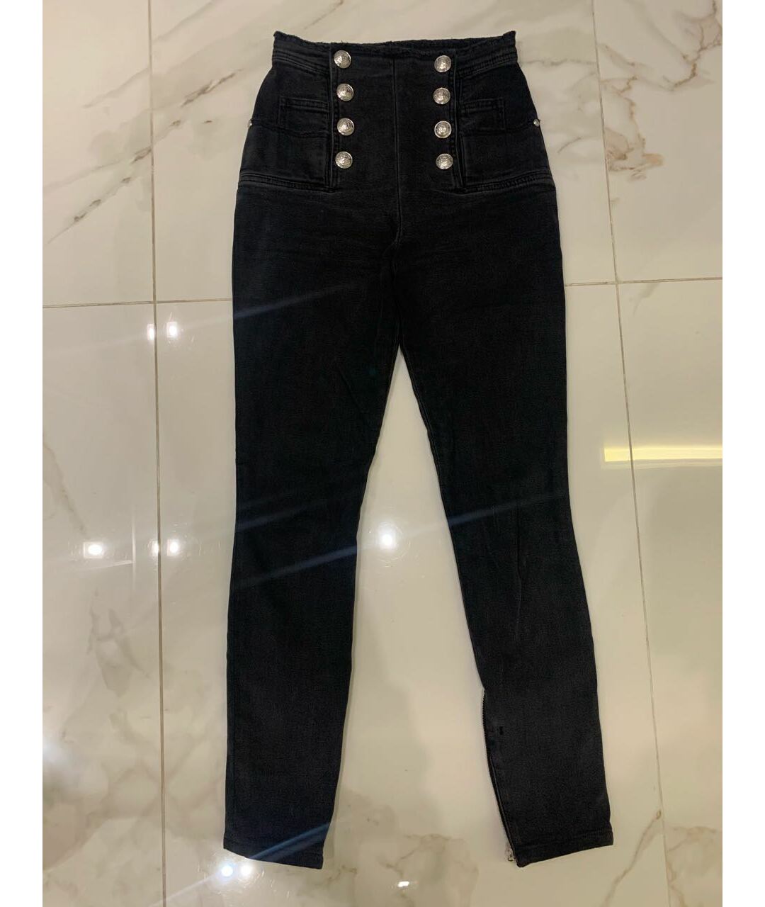 BALMAIN Черные хлопко-эластановые джинсы слим, фото 8