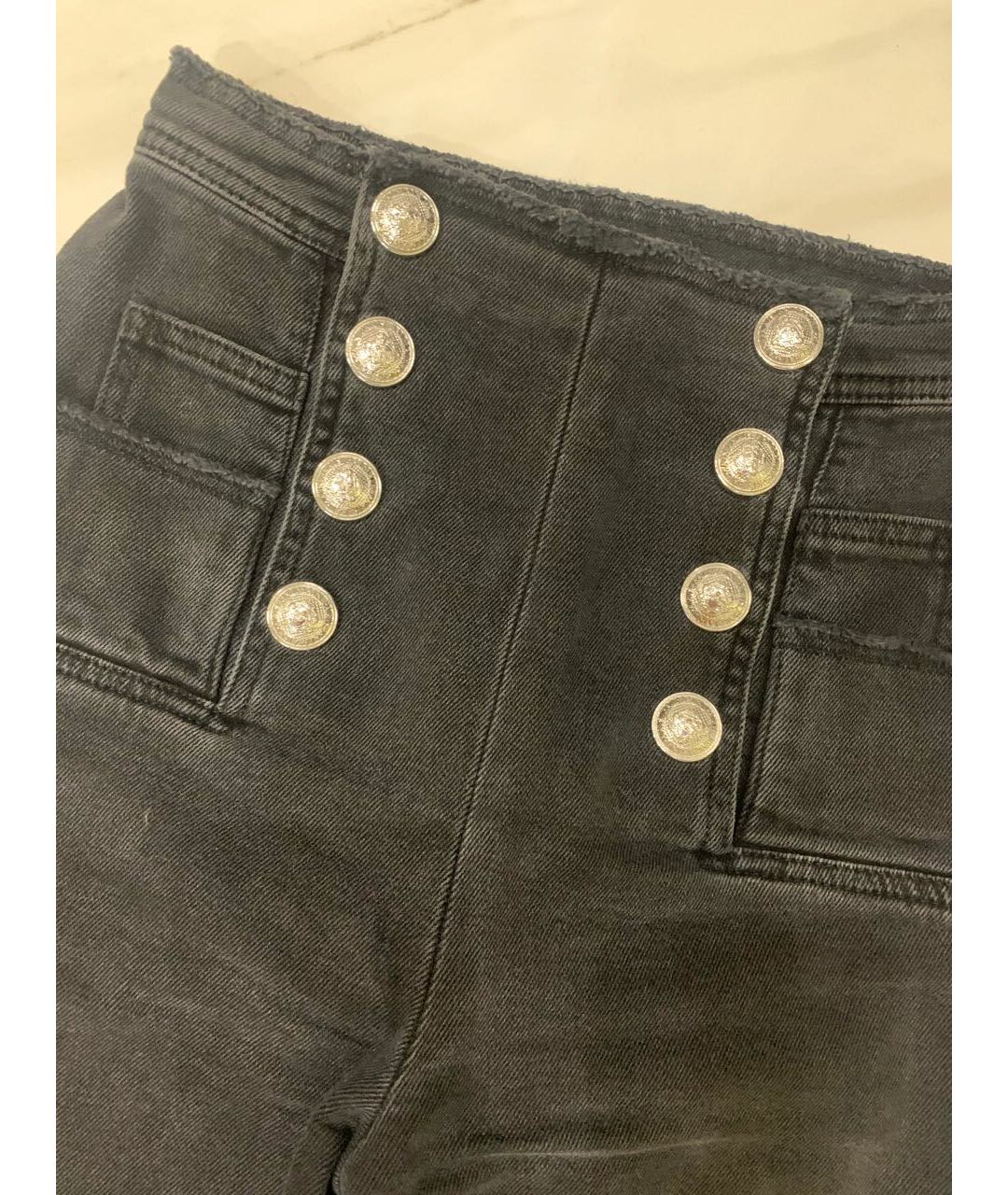 BALMAIN Черные хлопко-эластановые джинсы слим, фото 3