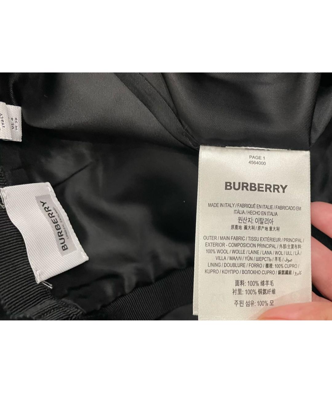 BURBERRY Черная хлопковая юбка миди, фото 9